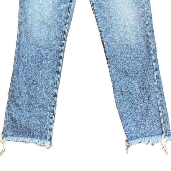 Madewell The Perfect Vintage Crop Jean Light Wash Raw Hem Size 26 Style# AF691 - Picture 3 of 10